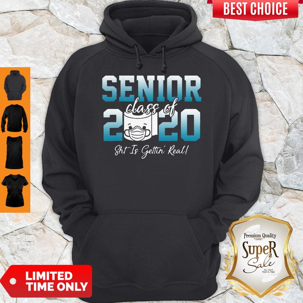 Awesome Senior Class Of 2020 Shit Is Getting Real 2020 Toilet Paper Shirt - Image 3