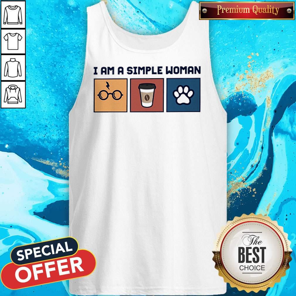 I Am A Simple Woman Harry Potter Coffee And Dog Paws Shirt - Image 3