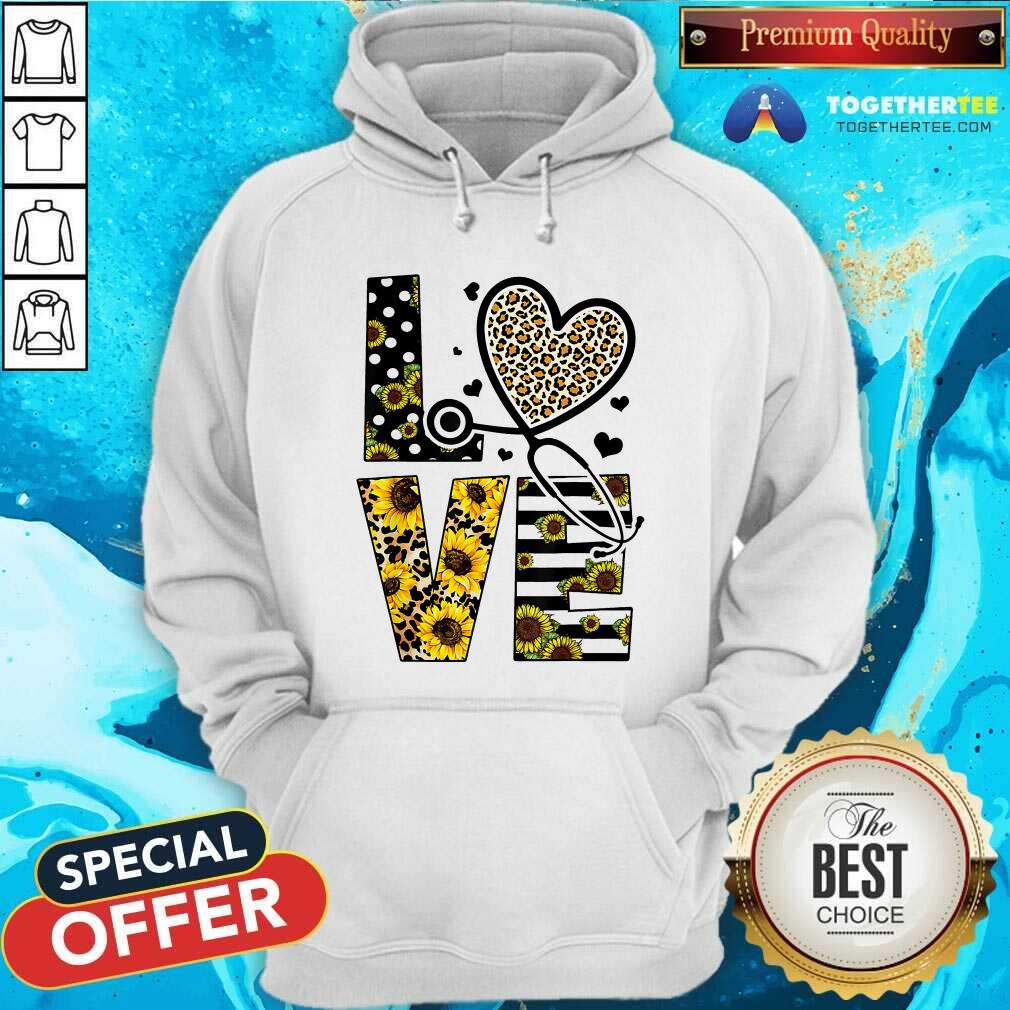 Medical Stethoscope Love Sunflower Leopard Shirt - Image 5