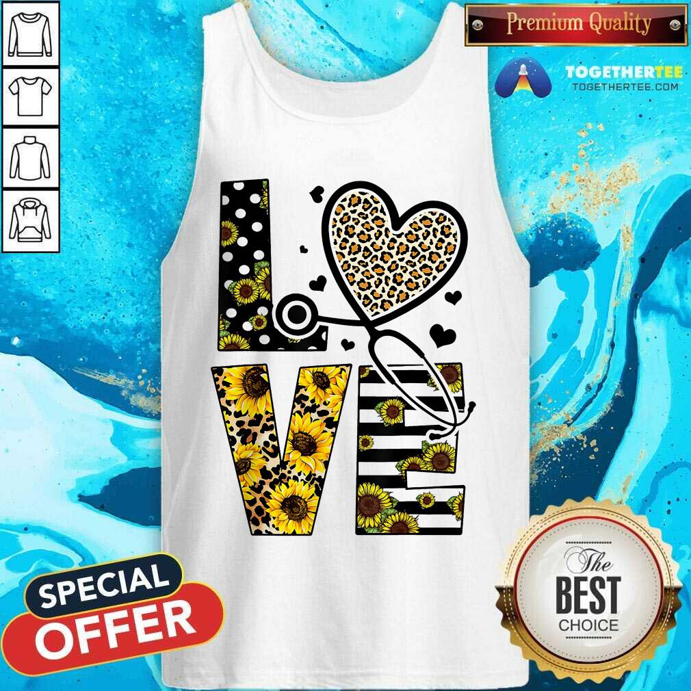 Medical Stethoscope Love Sunflower Leopard Shirt - Image 4