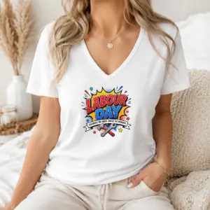 Alternative view of Nice Top Pop Art Comic Labour Day Celebrate Workers Shirt