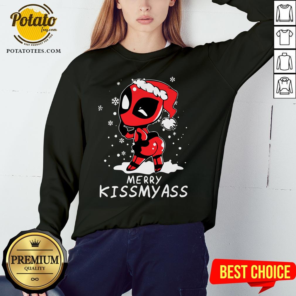 Good Santa Deadpool Merry Kiss My Ass Christmas Shirt - Image 4