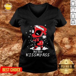 Alternative view of Good Santa Deadpool Merry Kiss My Ass Christmas Shirt