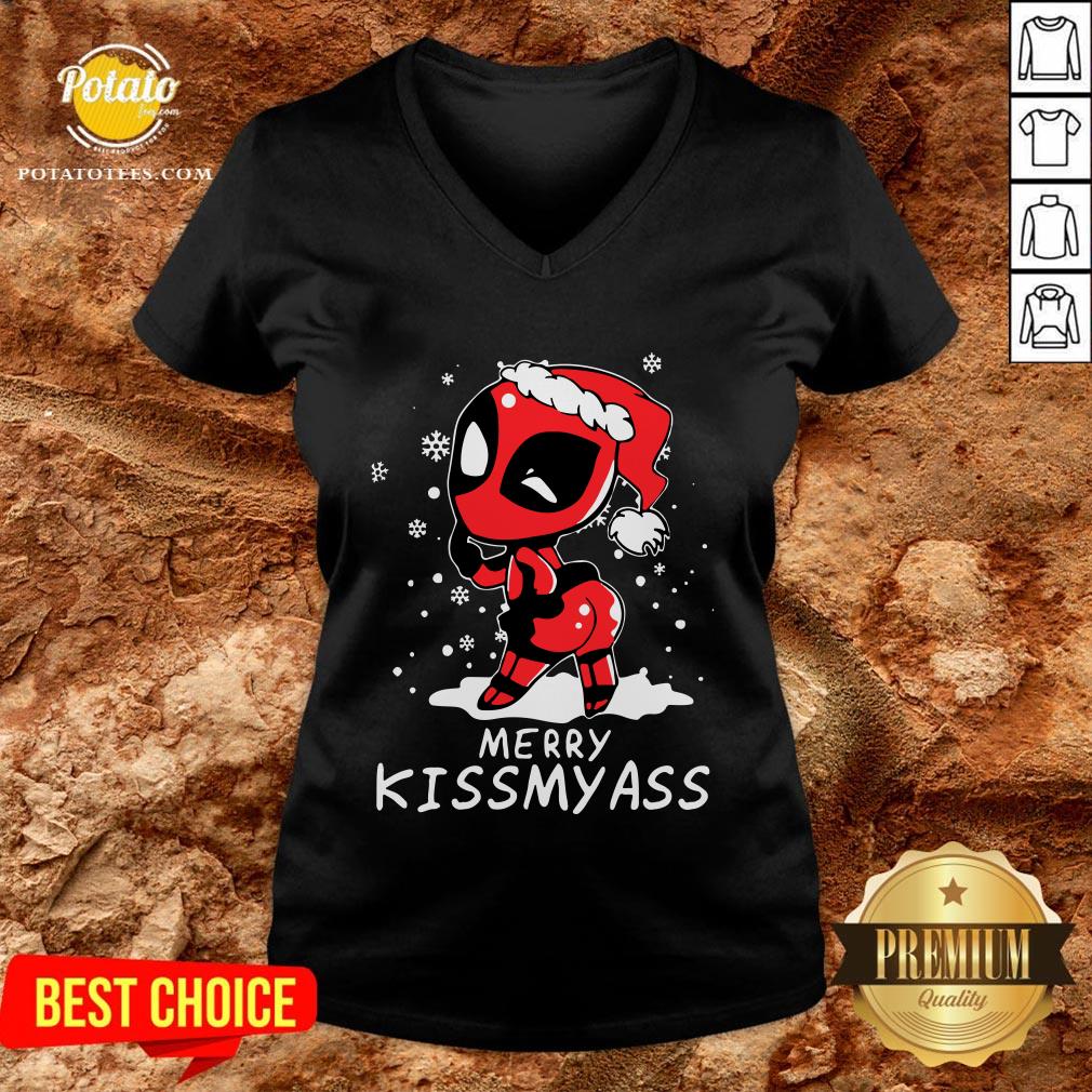 Good Santa Deadpool Merry Kiss My Ass Christmas Shirt - Image 2