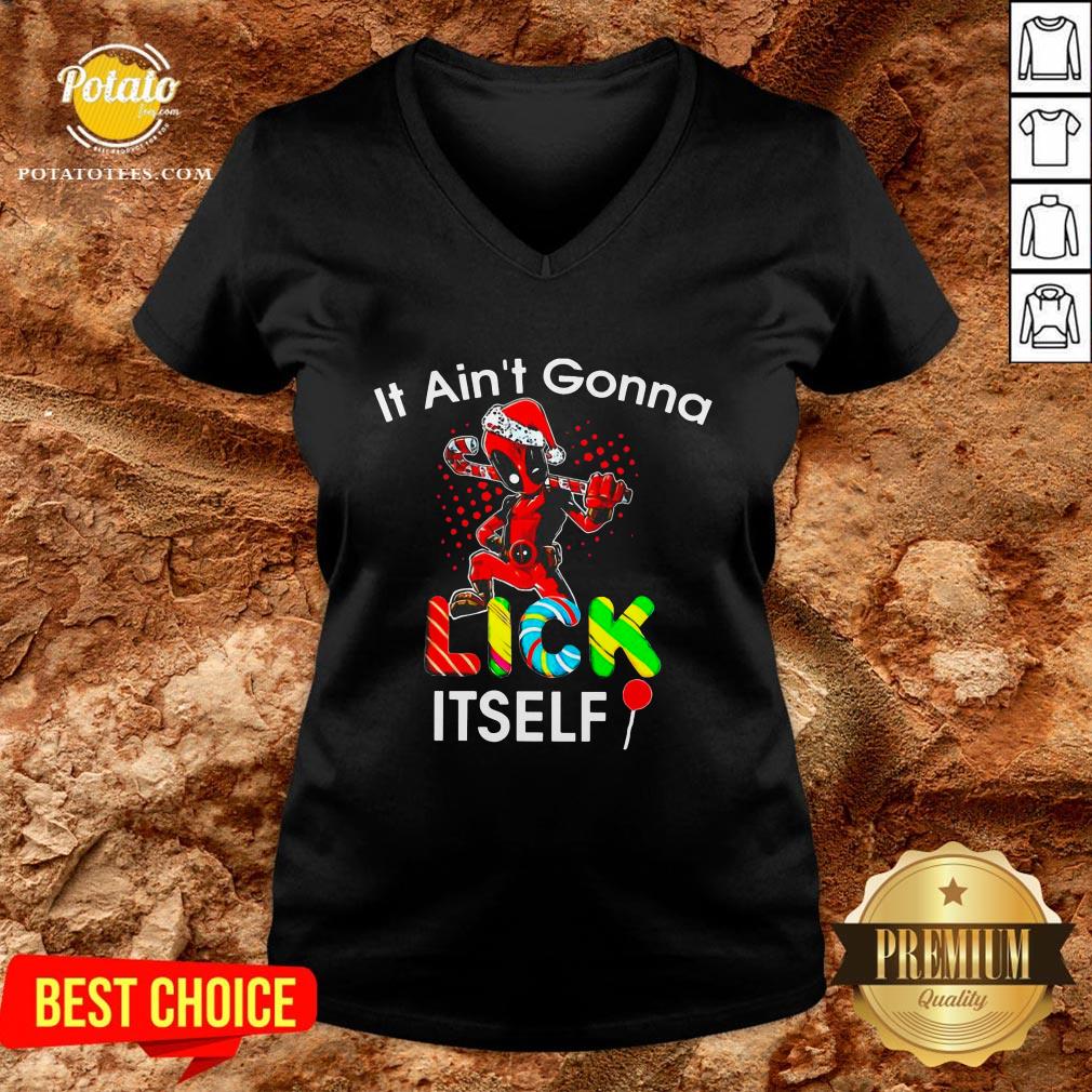 Official Deadpool It Ain’t Gonna Lick Itself Christmas Shirt - Image 2