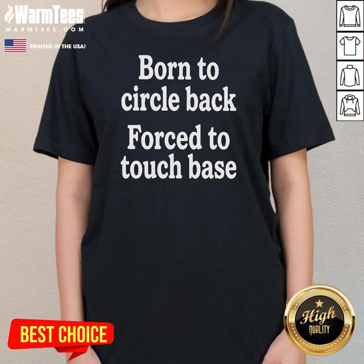 Pretty Born To Circle Back Forced To Touch Base Embroidered Shirt - Image 2