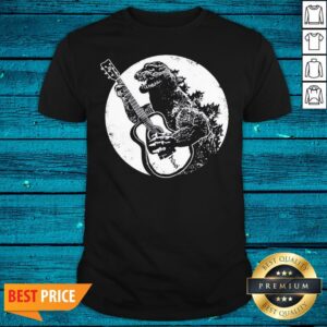 Premium Godzilla Playing Guitar Retro Shirt