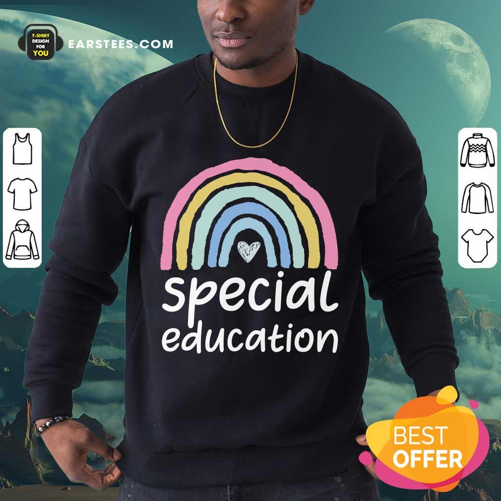 Awesome Special Education Rainbow Heart Shirt - Image 3