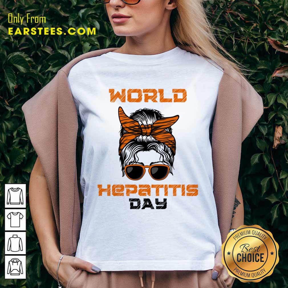 World Hepatitis Day Messy Bun Shirt - Image 2