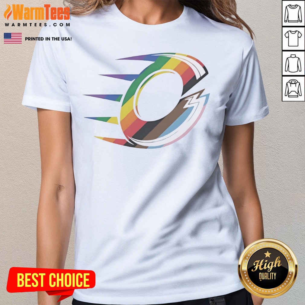 Official Ottawa Charge Rainbow LGBTQ Pride Logo PWHL Graphic Shirt - Image 3