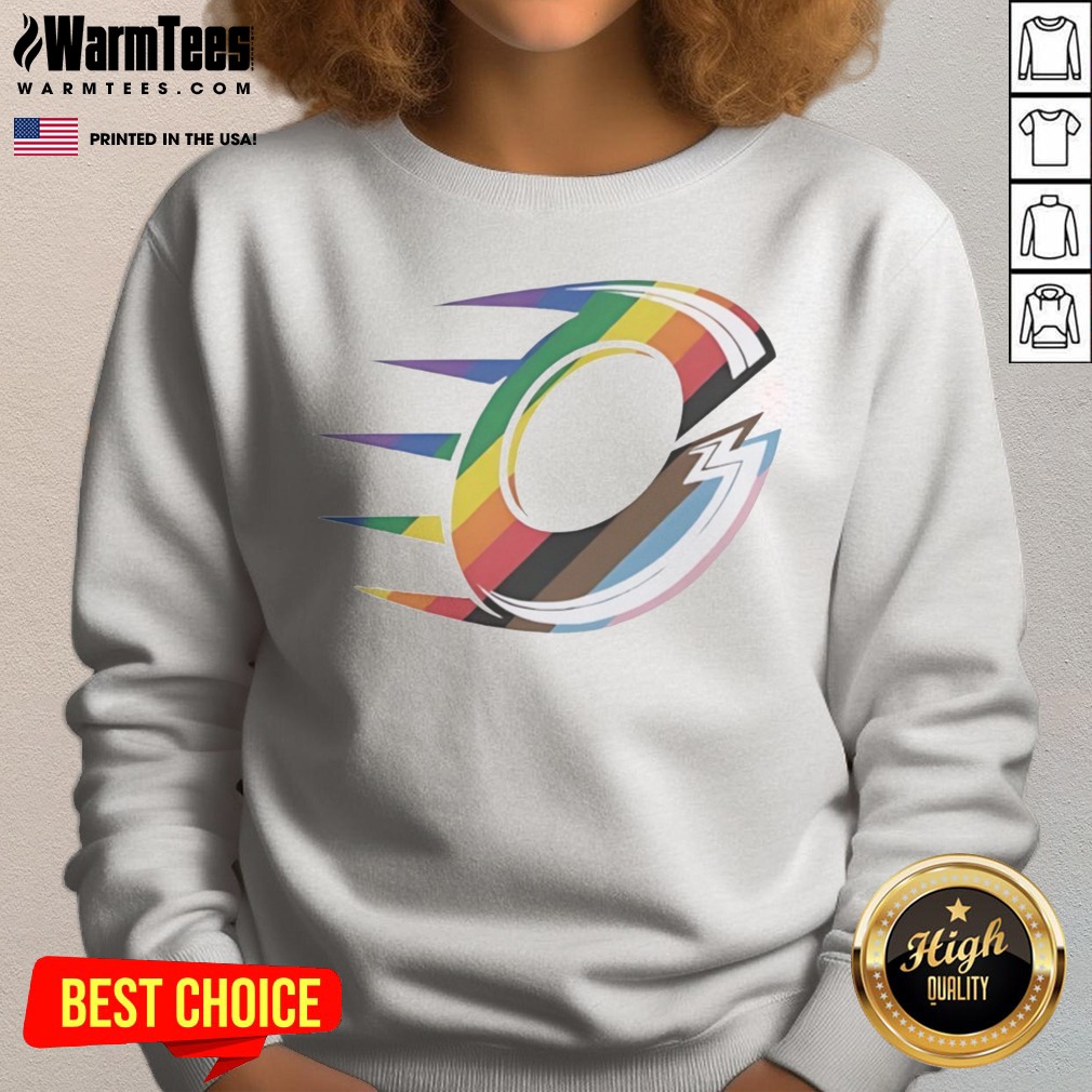 Official Ottawa Charge Rainbow LGBTQ Pride Logo PWHL Graphic Shirt - Image 4