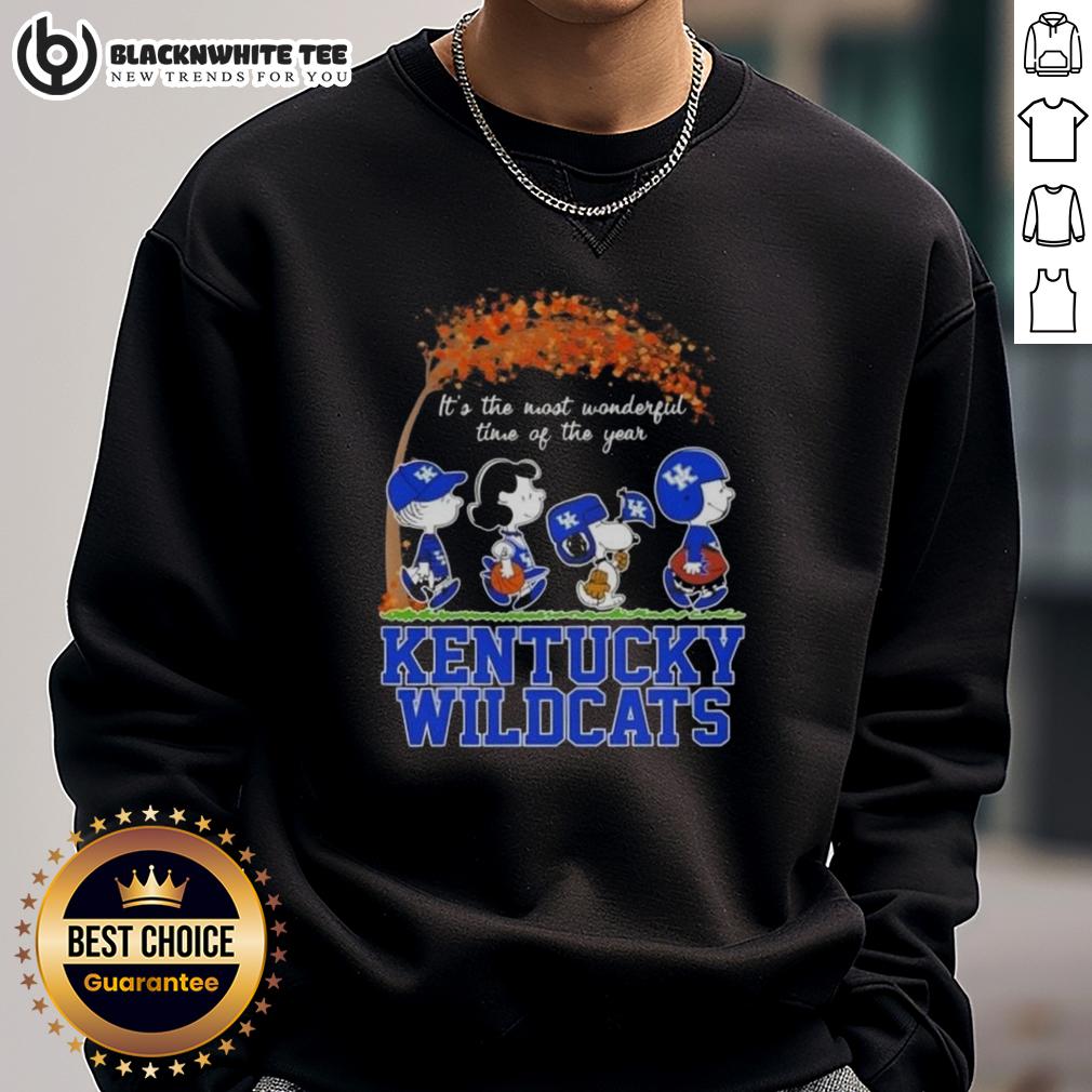 Awesome Kentucky Wildcats X Peanuts Snoopy And Friends Autumn It's The Most Wonderful Time Of The Year T-Shirt - Image 5