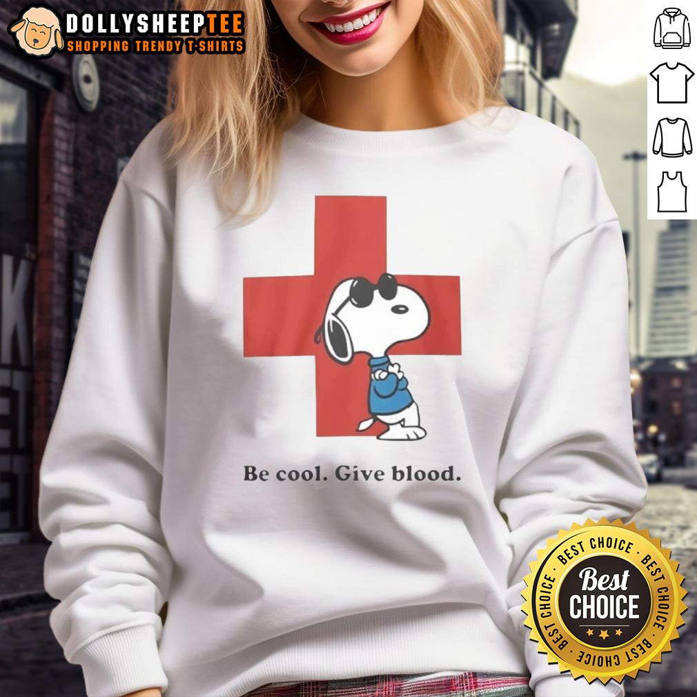 Premium Snoopy Be Cool Give Blood T-Shirt - Image 5