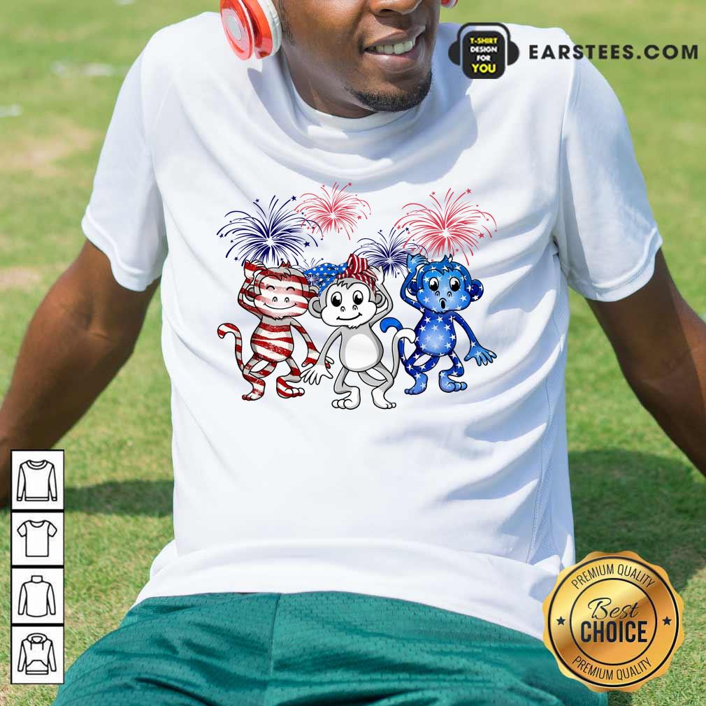Nice Monkey Firework American Flag Shirt