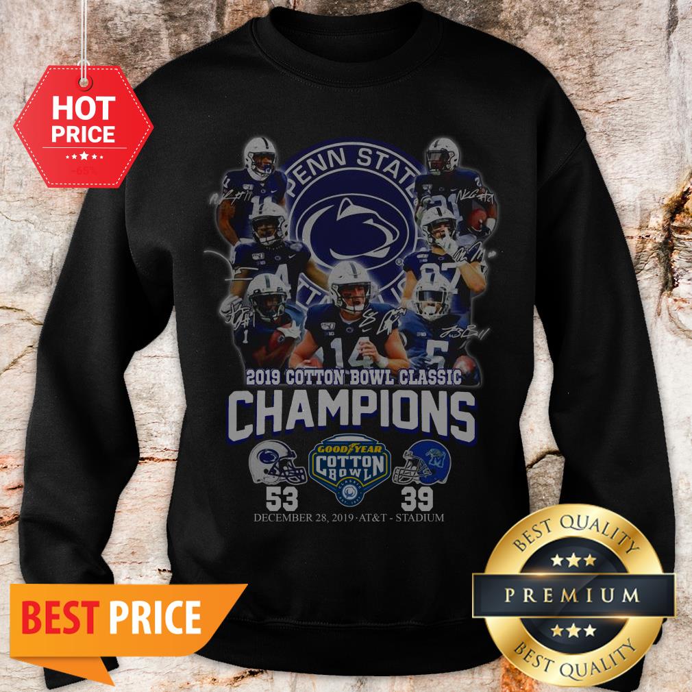 Penn State Nittany Lions 2019 Cotton Bowl Classic Champions Signature 53 39 Shirt - Image 4
