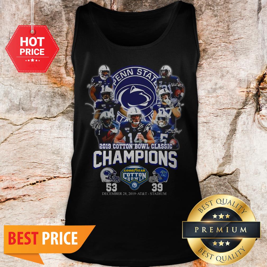 Penn State Nittany Lions 2019 Cotton Bowl Classic Champions Signature 53 39 Shirt - Image 3
