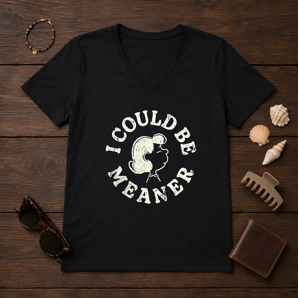 Pretty Lucy Peanuts I Could Be Meaner Shirt - Image 2