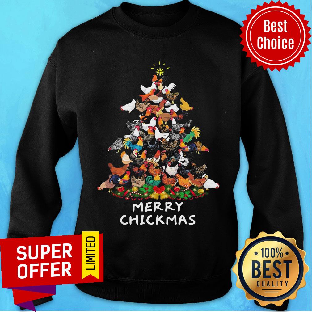 Top Chickens Merry Chickmas Christmas Tree Shirt - Image 4
