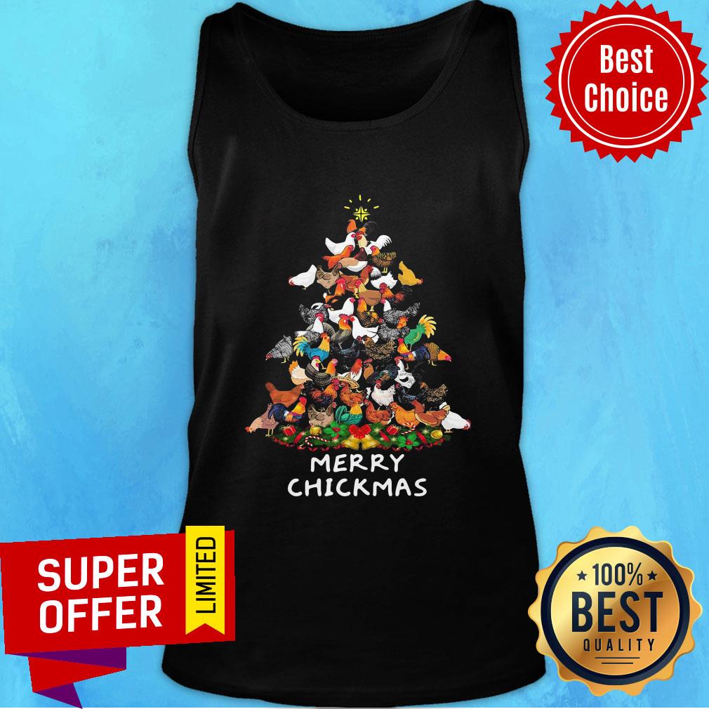 Top Chickens Merry Chickmas Christmas Tree Shirt - Image 3