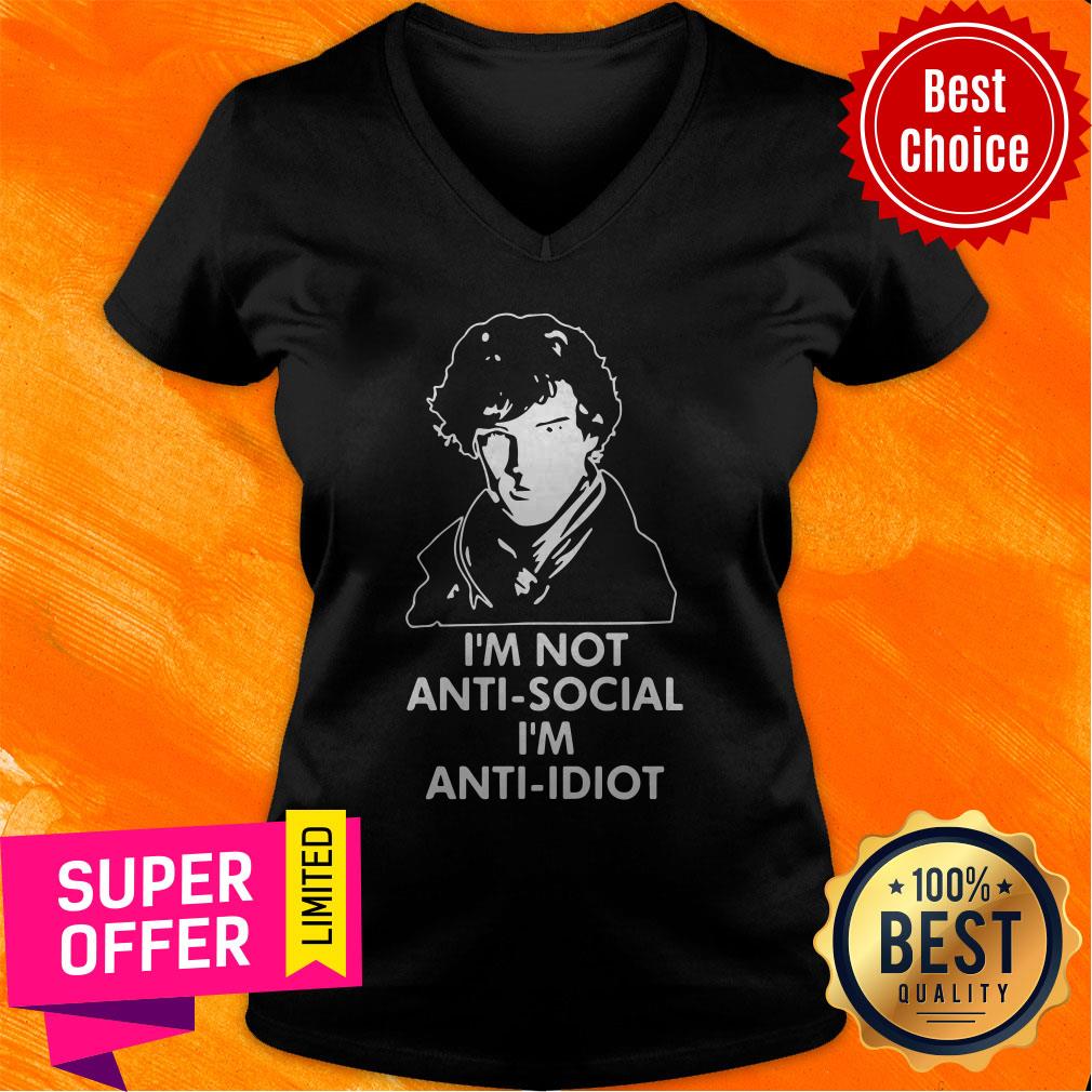 Benedict Cumberbatch Sherlock I’m Not Anti-social I’m Anti-idiot Shirt - Image 2