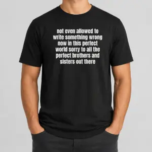 Funny Not Even Allowed To Write Something Wrong Now In This Perfect World Sorry To All The Perfect Brothers Shirt