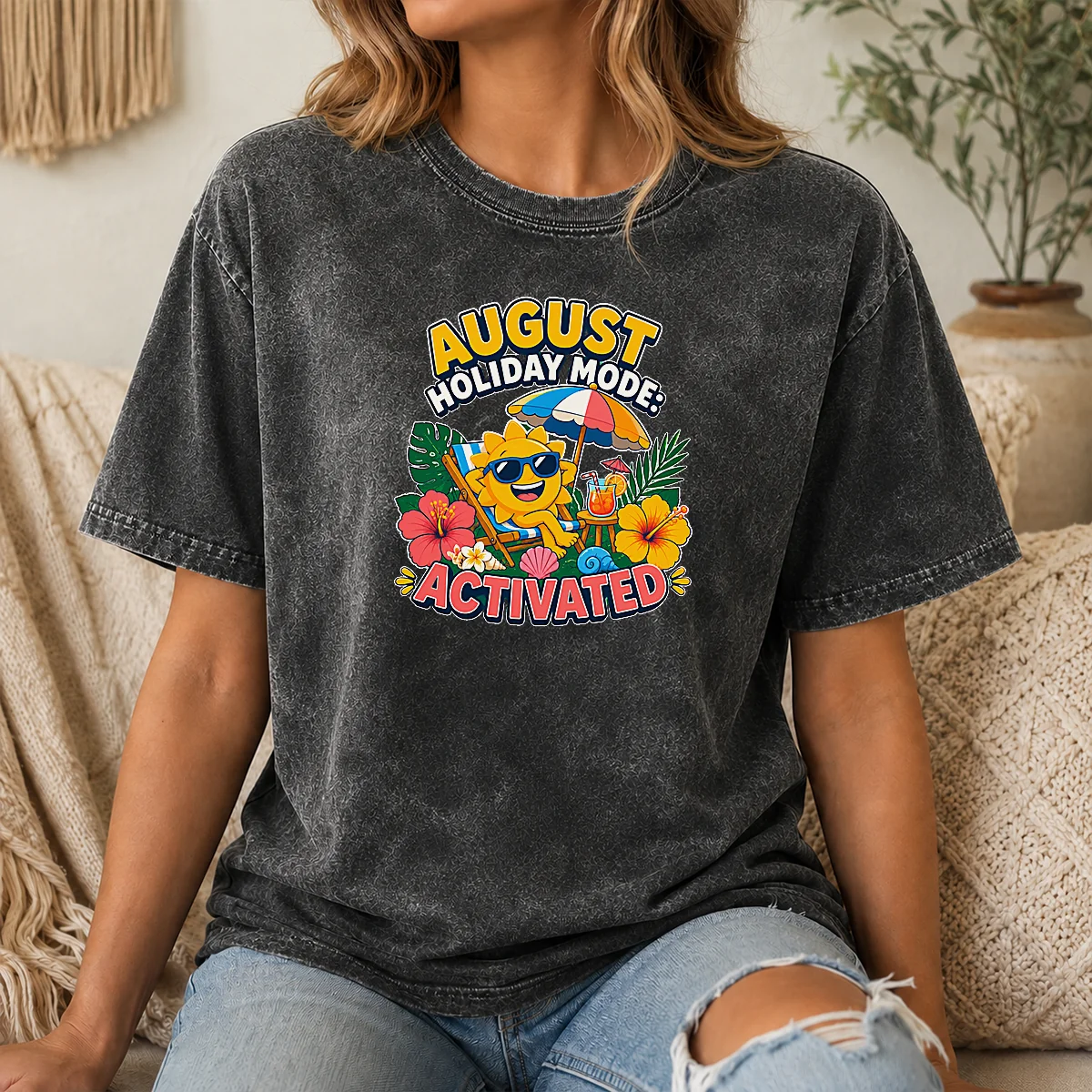 Pretty Nice August Holiday Vector With Summer Vibes Shirt - Image 7