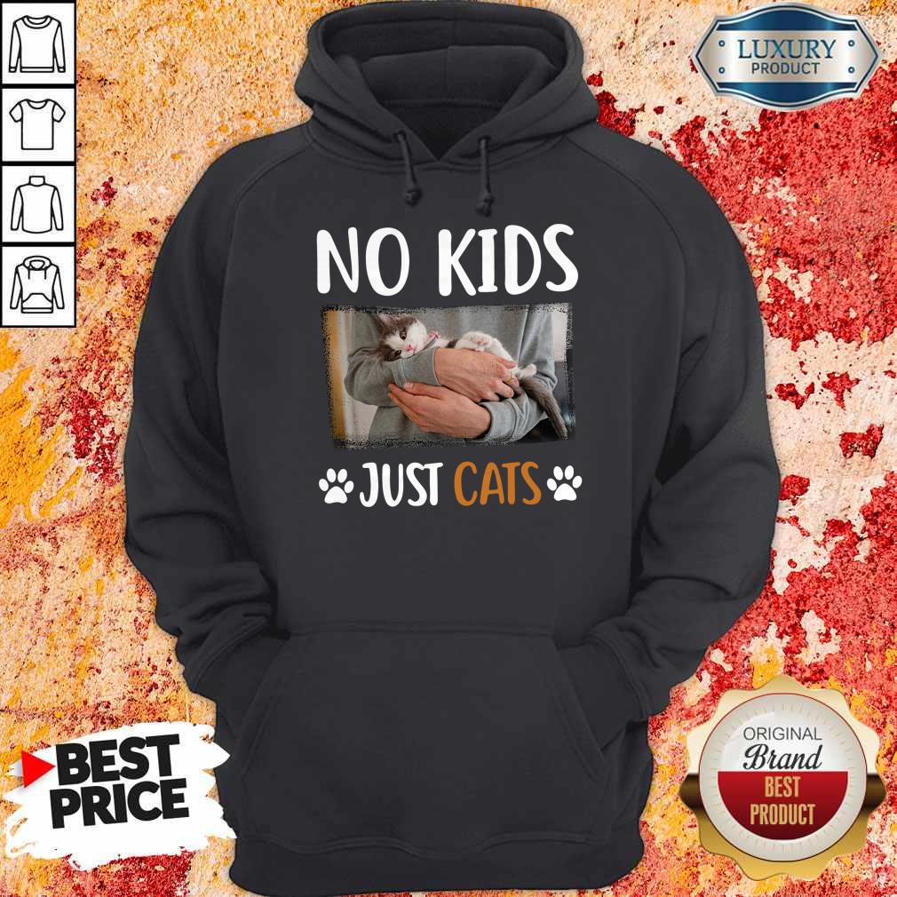 Funny No Kids Just Paw Cats Shirt - Image 2