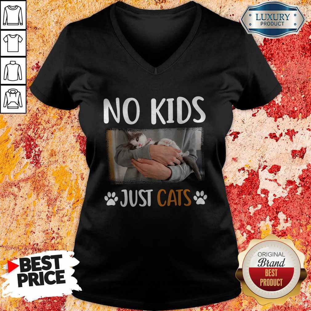 Funny No Kids Just Paw Cats Shirt - Image 3