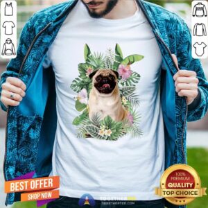 Official Pug White Flower Shirt