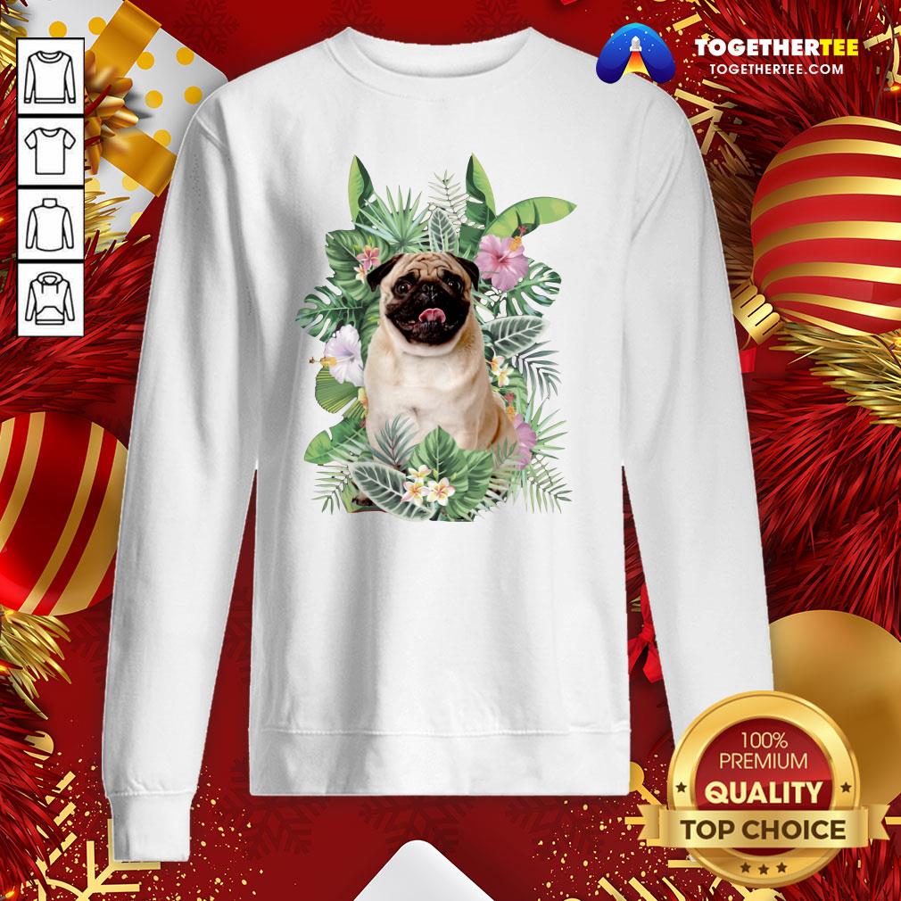 Official Pug White Flower Shirt - Image 4