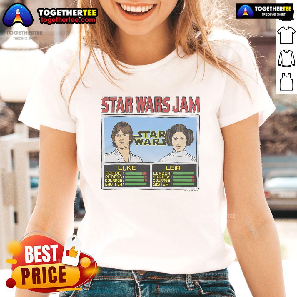 Official Star Wars Jam Luke And Leia T-Shirt - Image 3
