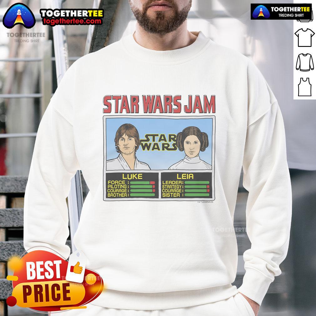 Official Star Wars Jam Luke And Leia T-Shirt - Image 5