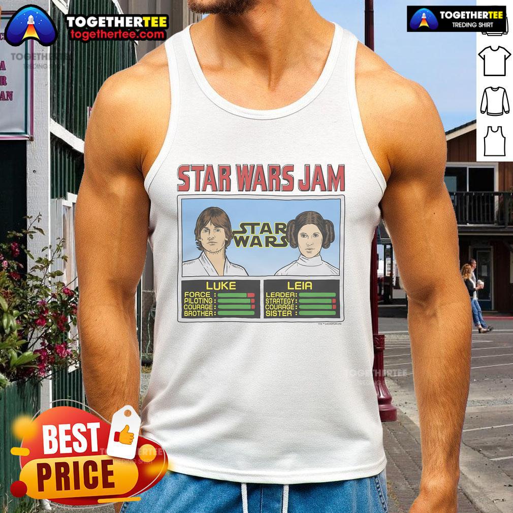 Official Star Wars Jam Luke And Leia T-Shirt - Image 4