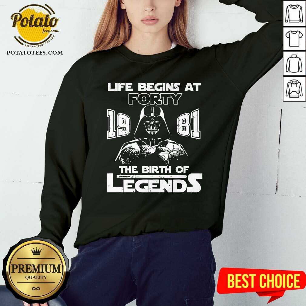 Original Darth Vader Life Begins At Forty 1981 The Birth Of Legends Shirt - Image 4
