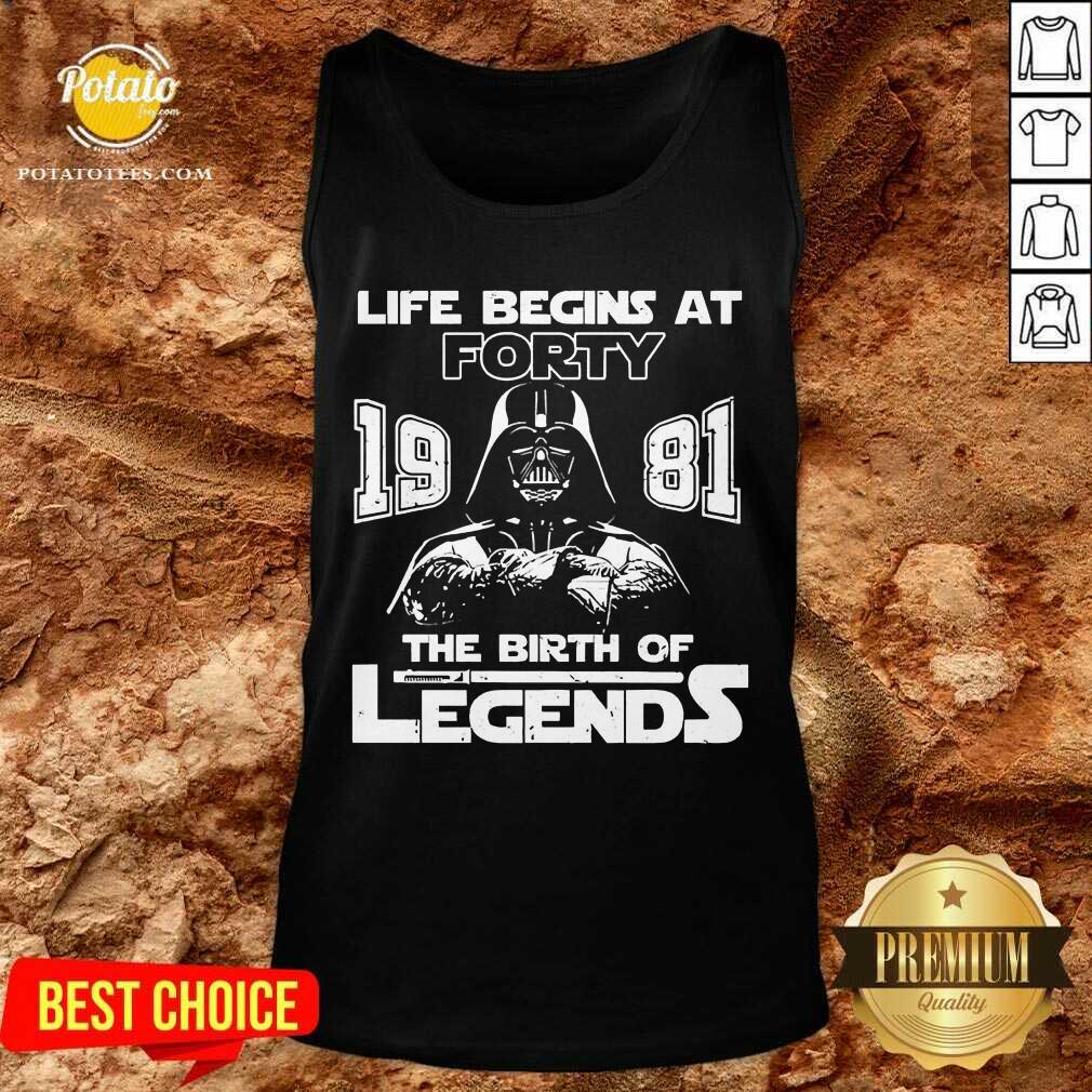 Original Darth Vader Life Begins At Forty 1981 The Birth Of Legends Shirt - Image 3