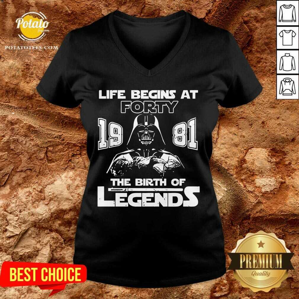 Original Darth Vader Life Begins At Forty 1981 The Birth Of Legends Shirt - Image 2
