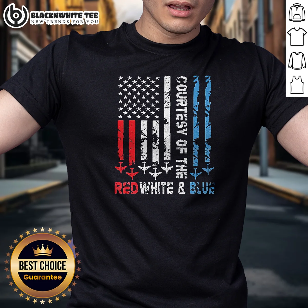 Funny Courtesy Of The Red White And Blue America US Flag Patriotic 4th Of July Shirt