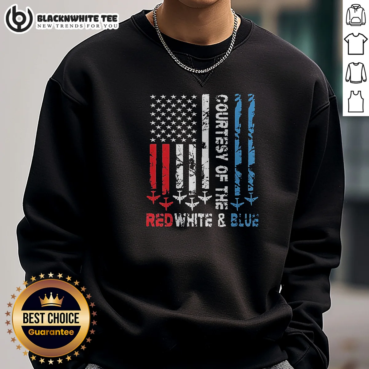 Funny Courtesy Of The Red White And Blue America US Flag Patriotic 4th Of July Shirt - Image 5