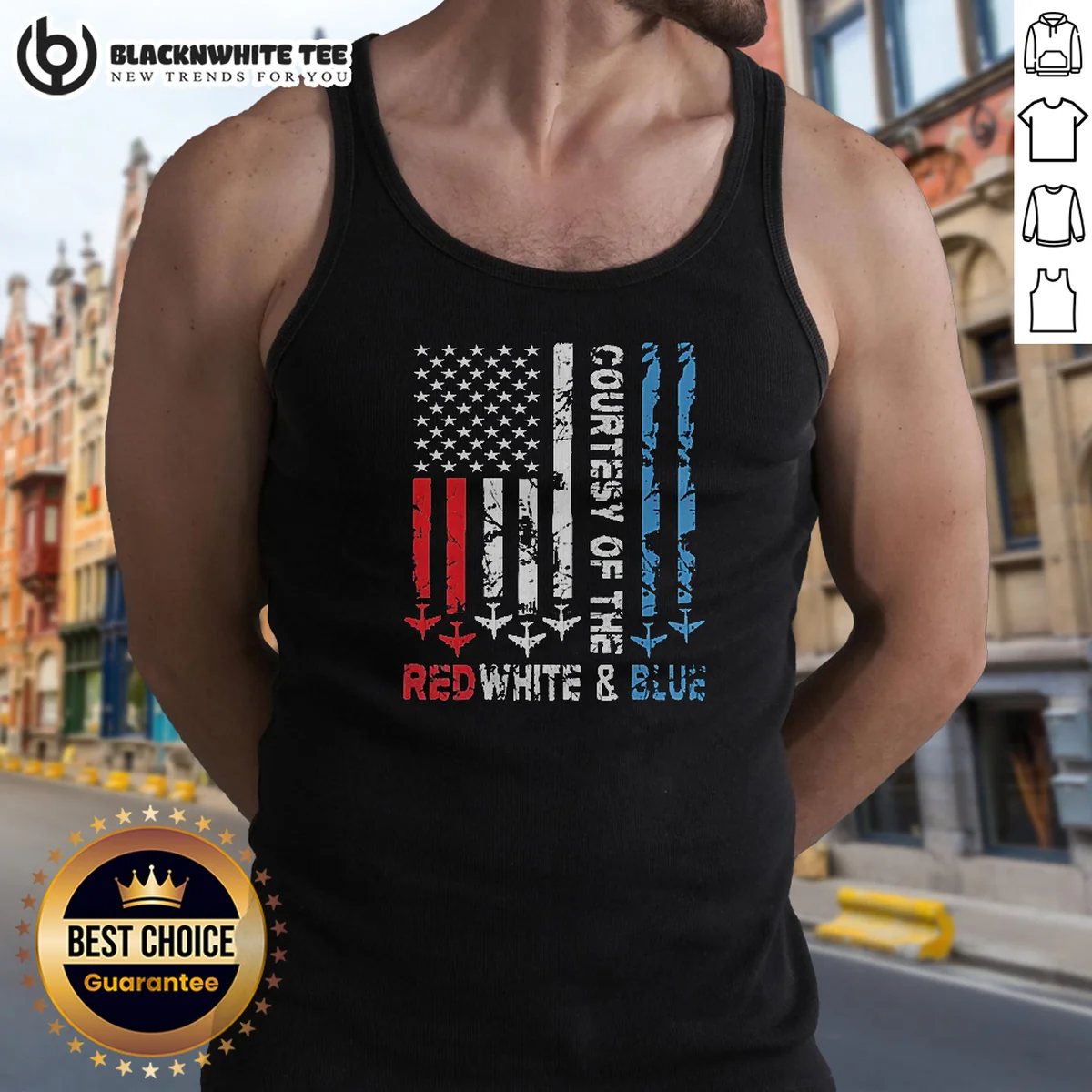 Funny Courtesy Of The Red White And Blue America US Flag Patriotic 4th Of July Shirt - Image 4