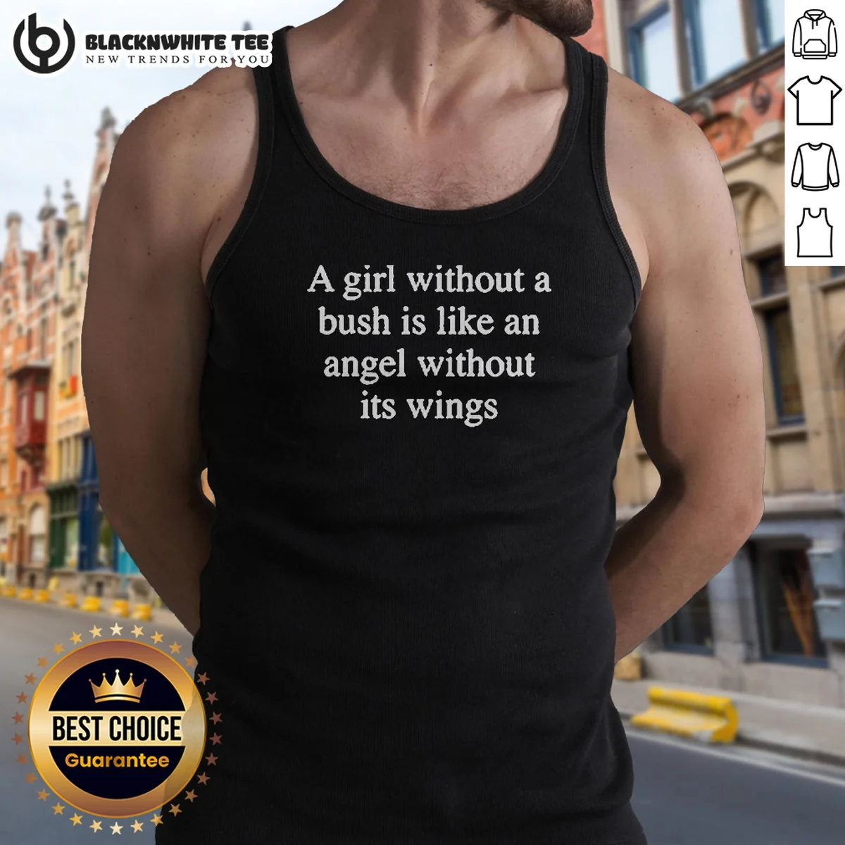 Nice A Girl Without A Bush Is Like An Angel Without Its Wings Shirt - Image 4