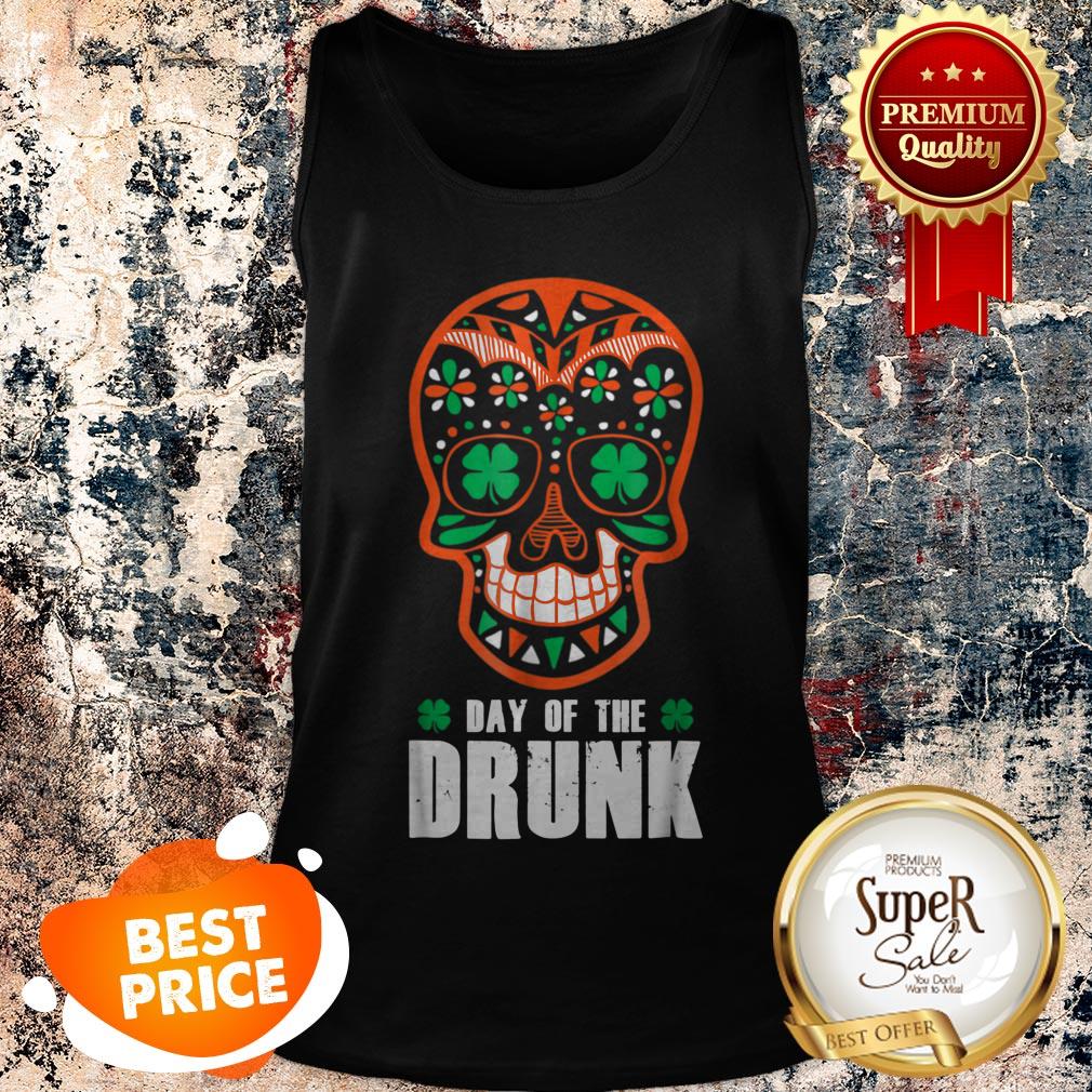 Nice St. Patrick’s Day Sugar Skull Day Of The Drunk Irish Shirt - Image 3