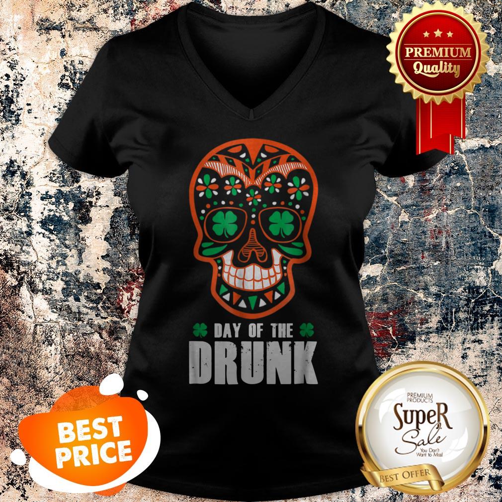 Nice St. Patrick’s Day Sugar Skull Day Of The Drunk Irish Shirt - Image 2