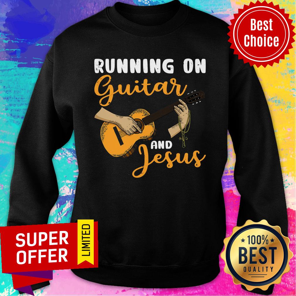 Running On Guitar And Jesus Cross Shirt - Image 5