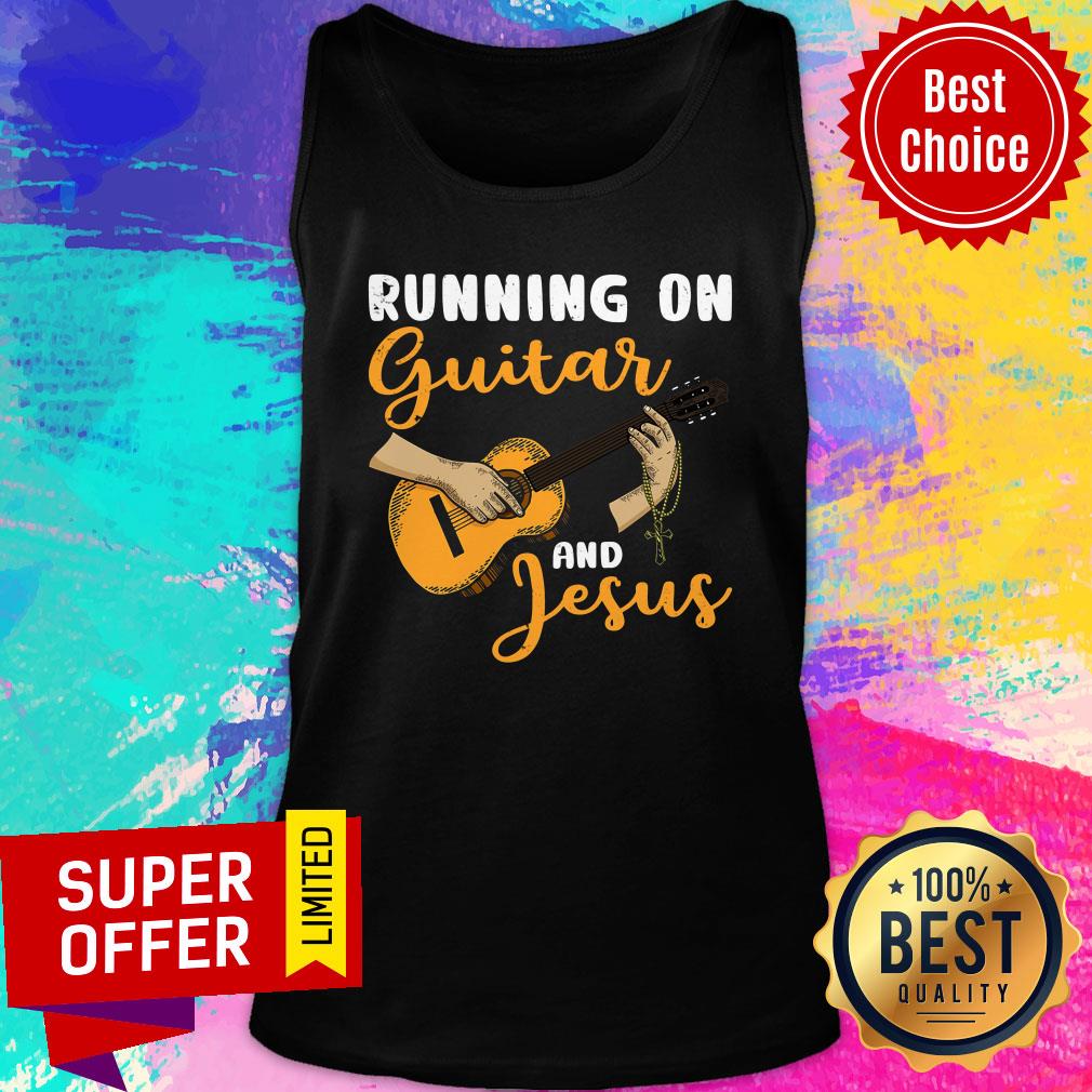 Running On Guitar And Jesus Cross Shirt - Image 4