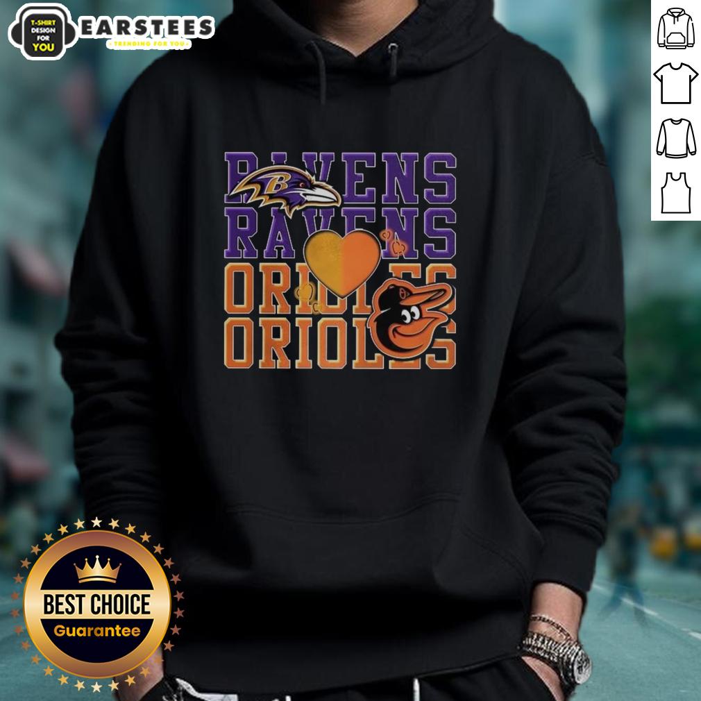 Awesome Baltimore Ravens Nfl And Baltimore Orioles Mlb Sport Lover T-Shirt - Image 2