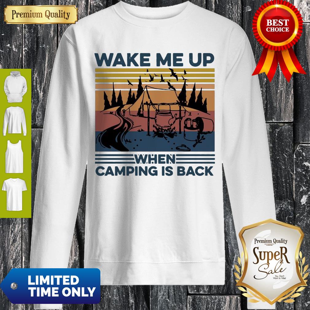 Perfect Wake Me Up When Camping Is Back Vintage Shirt - Image 3