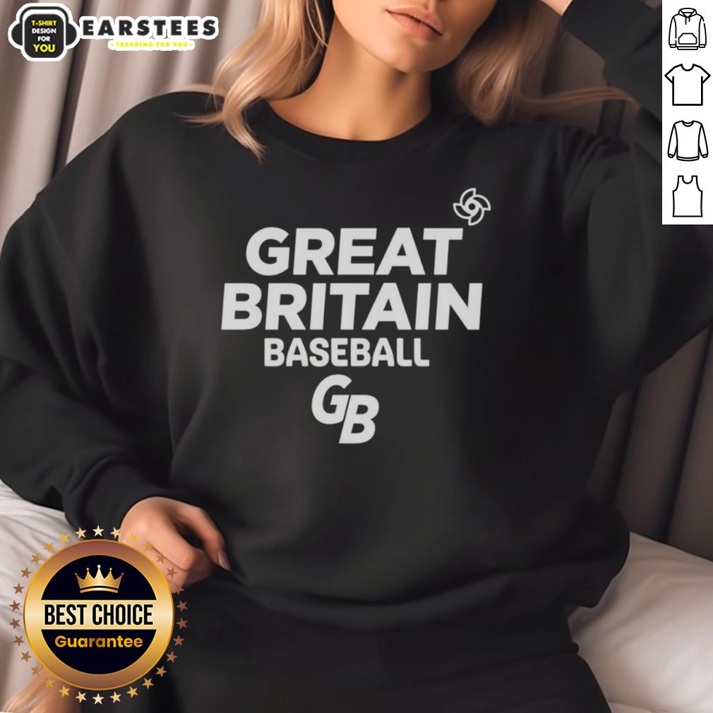 Good Great Great Britain National Baseball Team Logo T-Shirt - Image 5