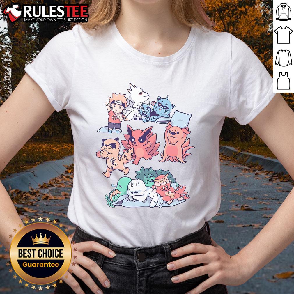 Cute Naruto Beasts Sleepover T-Shirt - Image 3