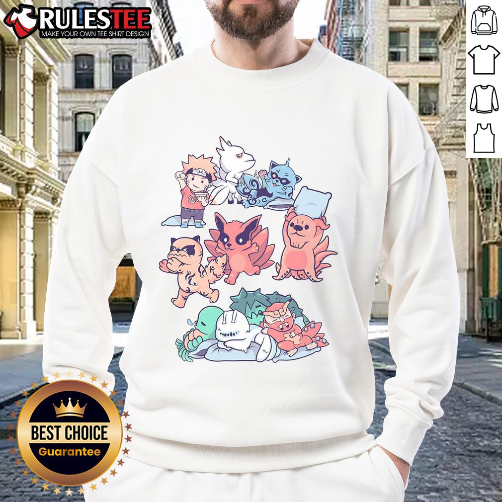 Cute Naruto Beasts Sleepover T-Shirt - Image 5