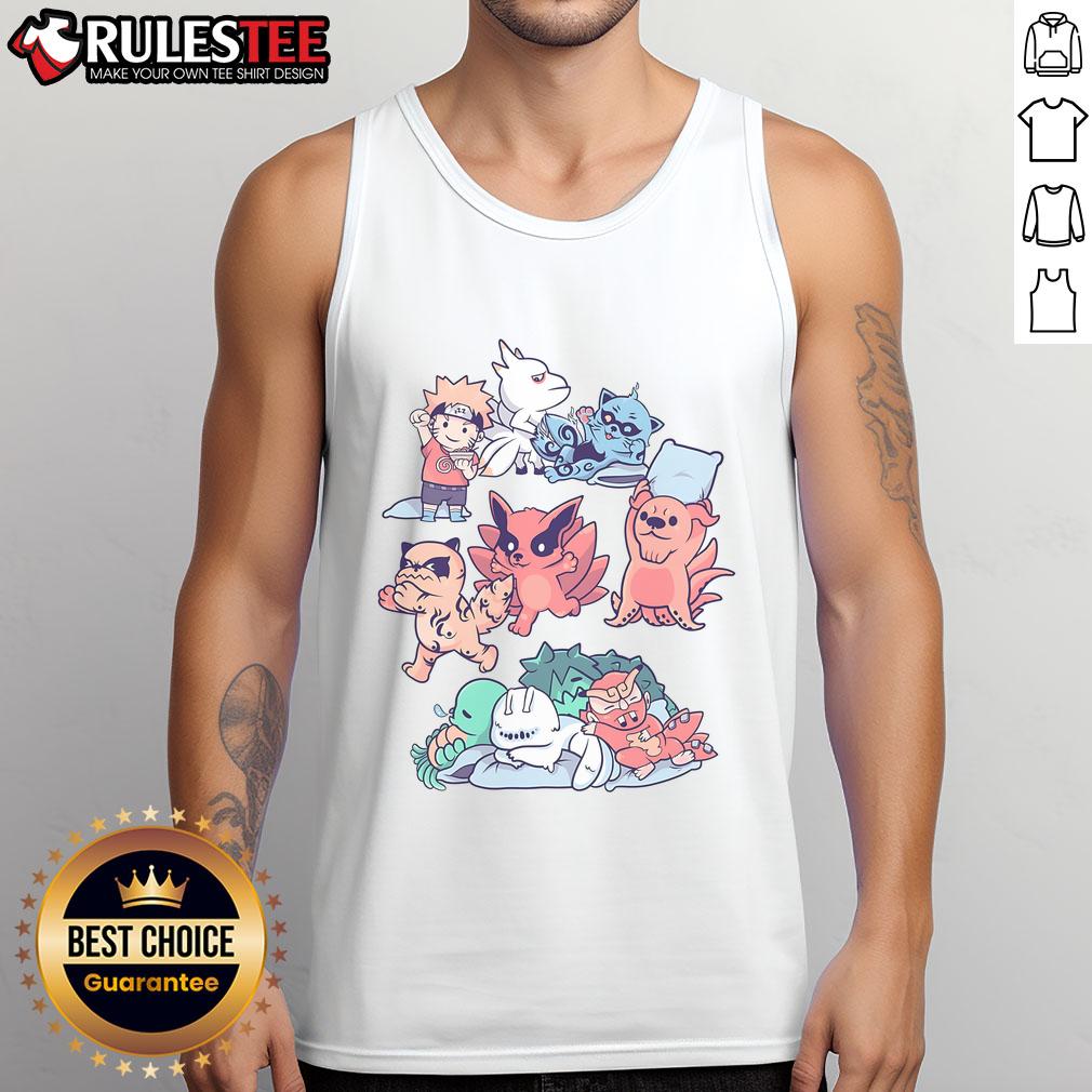 Cute Naruto Beasts Sleepover T-Shirt - Image 4